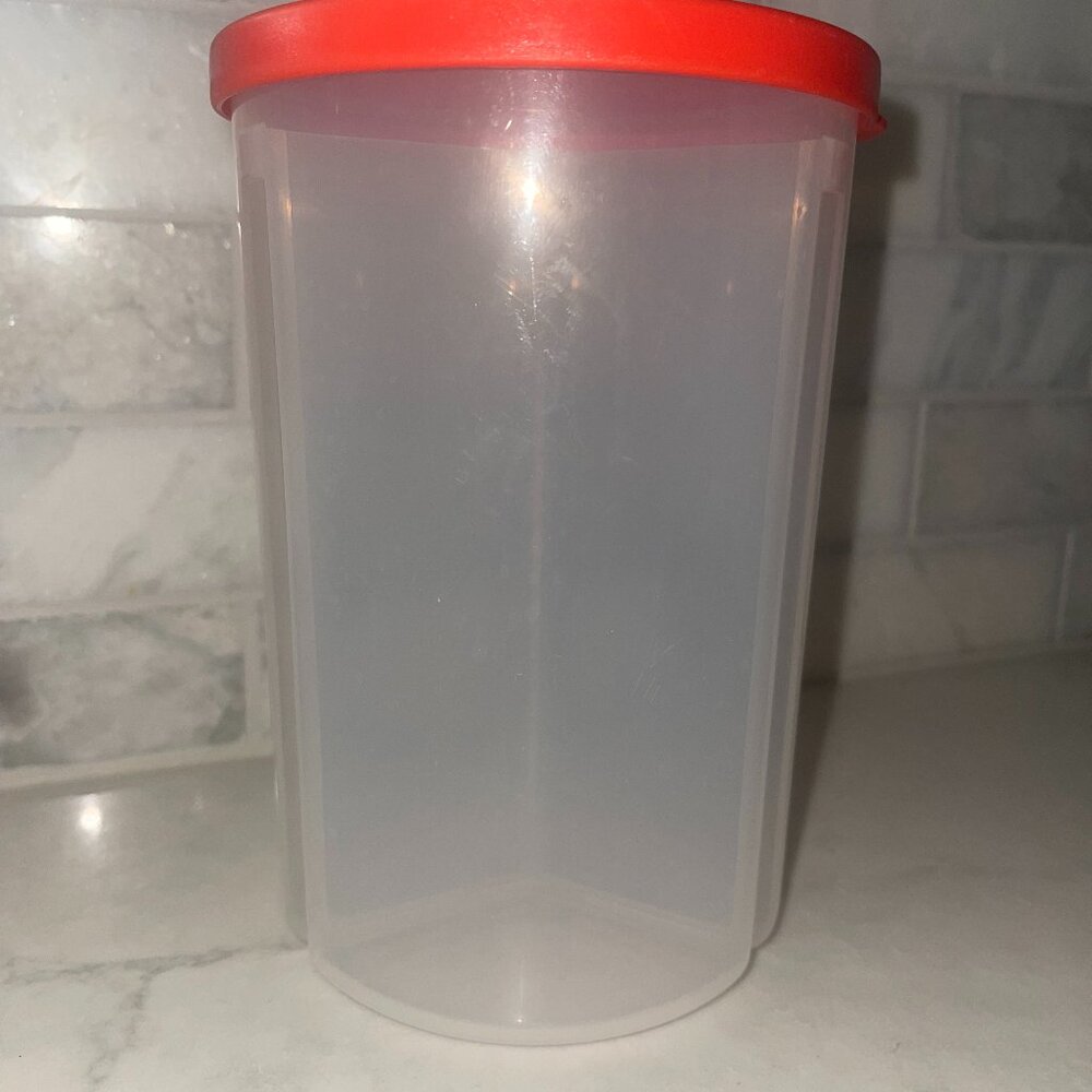 TUPPERWARE 3 in 1 Divided Container Red Lid Orange Insert‎ 4 piece set